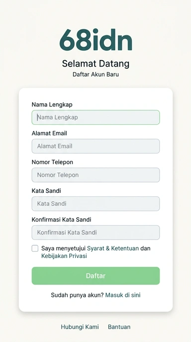 Buat Akun Baru 68idn dengan Mudah dan Cepat