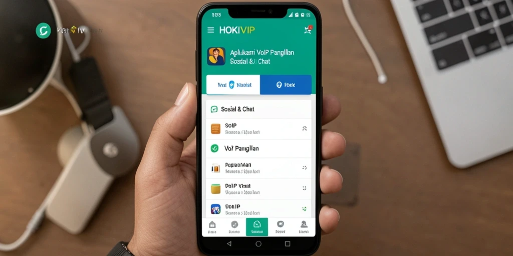 Antarmuka HOKIVIP menampilkan fungsi VoIP Panggilan yang intuitif.