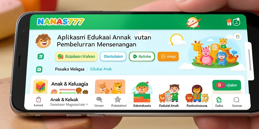 Antarmuka NANAS777 yang interaktif dan menarik untuk Edukasi Anak.