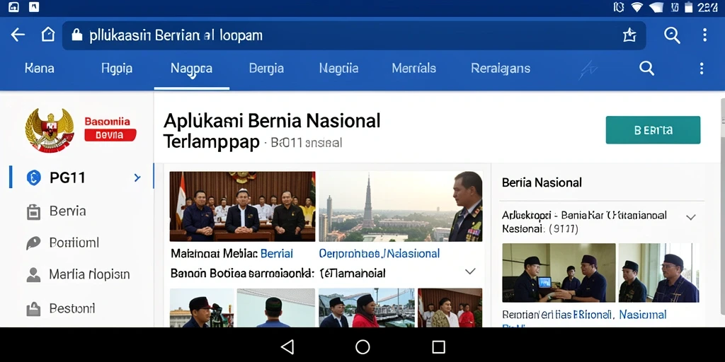 Tampilan antarmuka PG11 dengan fitur berita nasional yang menarik.