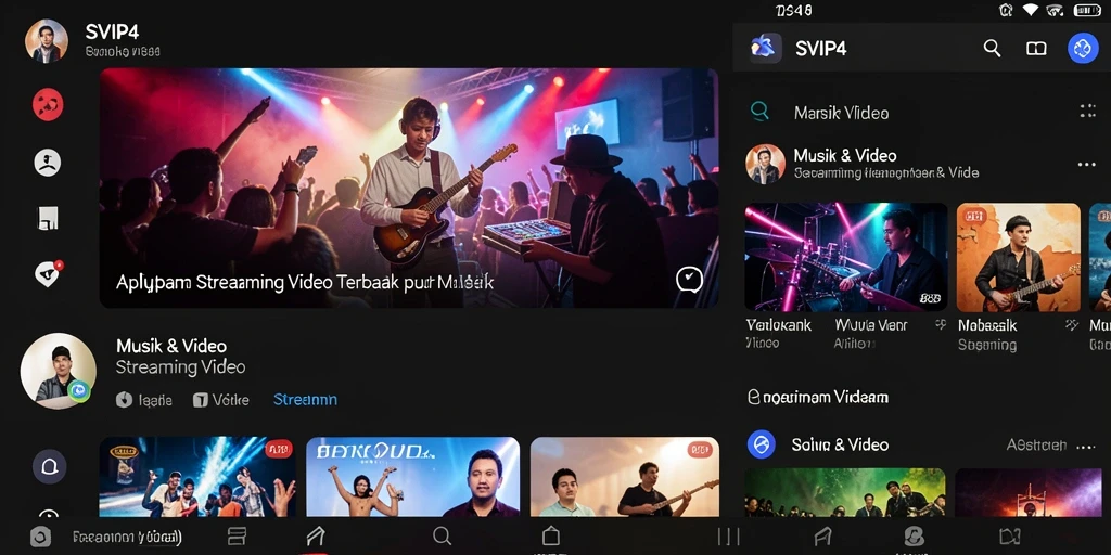 Tampilan antarmuka utama aplikasi SVIP4 dengan berbagai pilihan video.