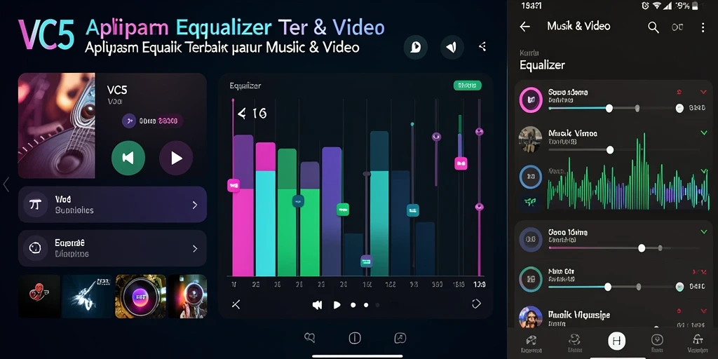 Tampilan antarmuka aplikasi VC5 yang dirancang untuk equalizer.