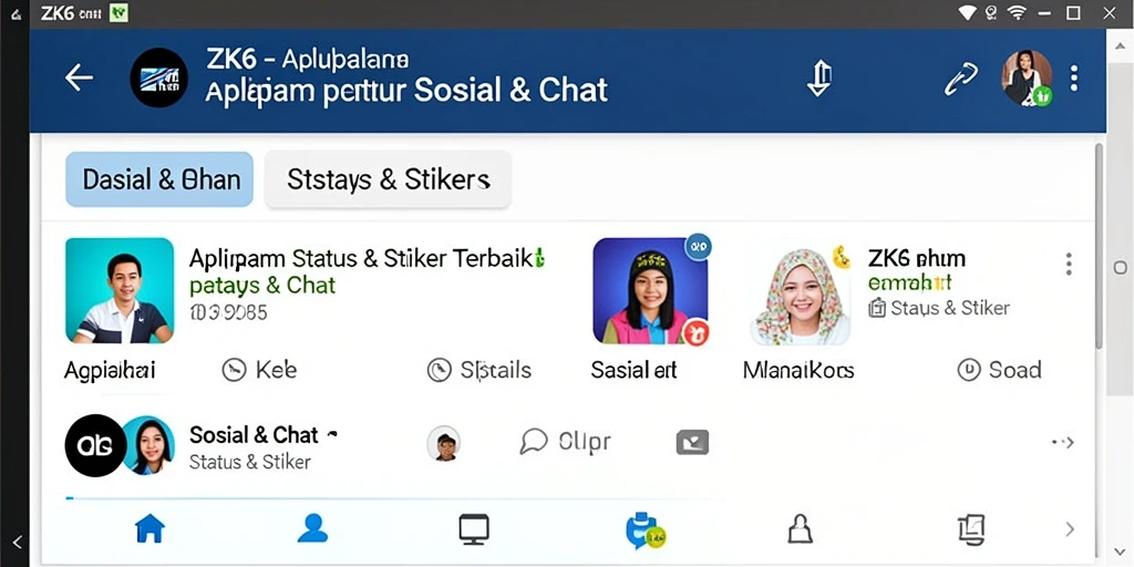 Antarmuka ZK6 yang menarik dengan berbagai pilihan stiker.
